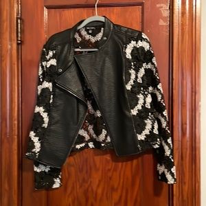 Pleather and lace jacket